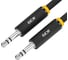 Аудио кабель GCR 0.25m jack 35mm-jack 35mm черный желтая окантовка M-M VIVAVIC1114-0.25m 1