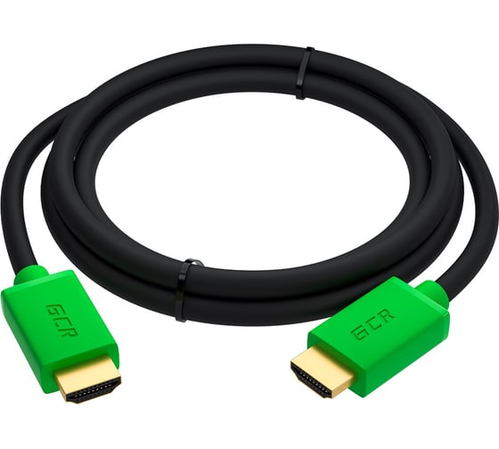 Кабель HDMI 2.0 GCR 5.0m зеленые коннекторы 28-28 AWG 3 X экран VIVHMI421-5.0m