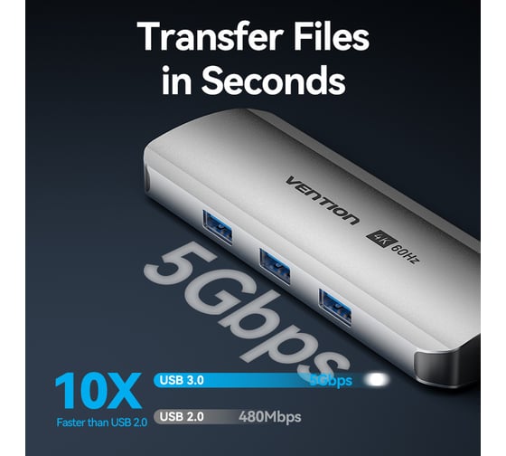 Мультифункциональный хаб VENTION USB Type C 8 в 1 TQKHB