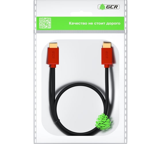 Кабель HDMI 2.0 GCR 0.3m красные коннекторы 28-28 AWG VIVHMI451-0.3m