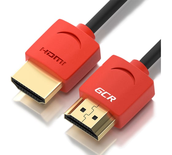 Кабель HDMI 2.0 GCR SLIM 1.0m красные коннекторы 32-32 AWG VIV51I213 1