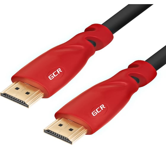 Кабель HDMI 2.0 GCR 5.0m красные коннекторы 28-28 AWG 3 X экран VIVHMI351-5.0m