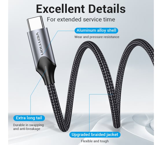 Переходник VENTION USB-C M/ Jack 3.5 mm F DAC - 0,1м Серый BGMHA
