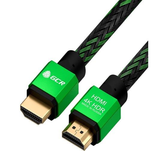 Кабель HDMI 2.0 GCR 1.0m BICOLOR нейлон AL корпус зеленый VIV51I485