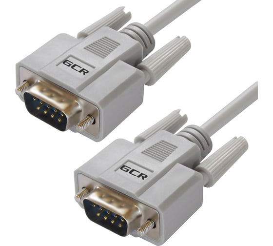 Кабель 0-модемный GCR 1.5m COM DB9-DB9 9M-9M серый 30 AWG VIV50I657 1
