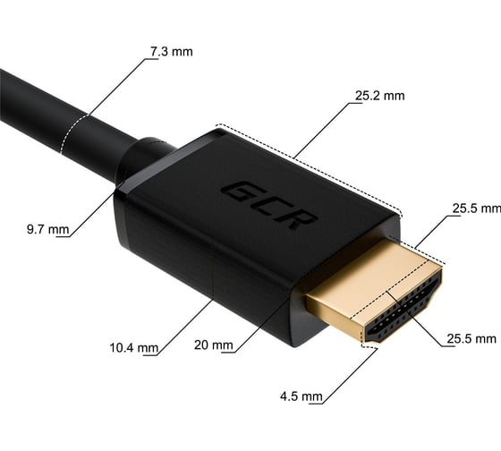 Кабель HDMI 2.0 GCR 0.2m черный 28-28 AWG VIV51I242