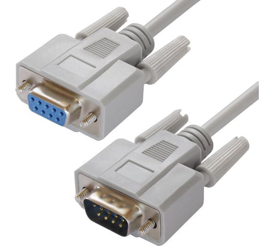 Удлинитель RS-232-RS-232 GCR 3.0m 9M-9F Premium серый 30 AWG VIVDBI9CM2F-3m 1