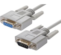 Удлинитель 0-модемный GCR 1.5m COM DB9-DB9 9M-9F серый VIV50I656