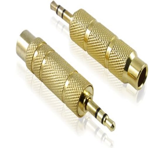 Аудио переходник GCR jack 35 mm-jack 635 mm M-F золотой VIVAVIA03 1