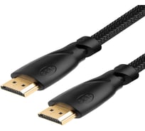 Кабель GCR 0.5m HDMI 2.0 чёрный нейлон 28-28 AWG 3 X экран VIVHMI811-0.5m