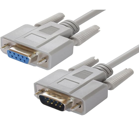 Удлинитель GCR 5.0m 0-модемный COM DB9-DB9 9M-9F серый 30 AWG VIVDBI903-5m