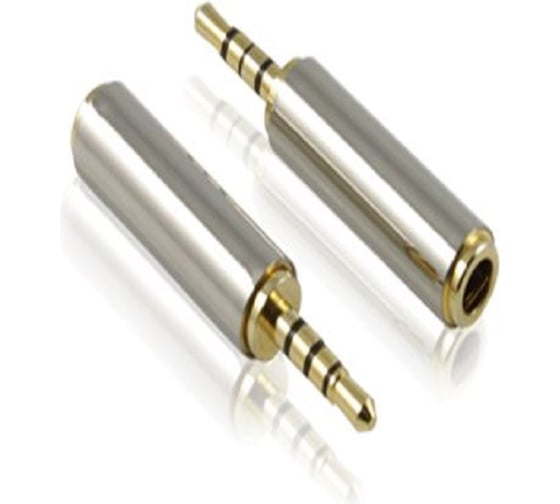 Аудио переходник GCR jack 2,5 mm-jack 3,5 mm AM-AF серебряный VIVAVIA02