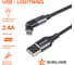 Кабель Airline USB - Lightning (Iphone/IPad) 1м, с поворотным коннектором, черный нейлоновый ACH-M-30 2
