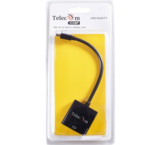 Кабель-переходник Telecom, Mini DisplayPort M - HDMI F, 4K@60Hz TA6056