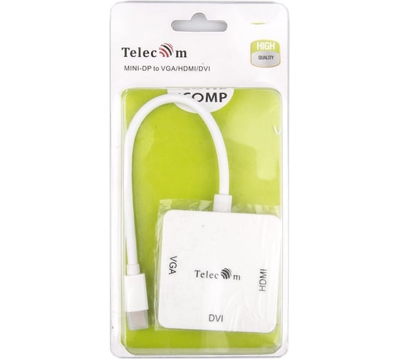 Кабель-переходник Telecom, mini DP--VGA/HDMI/DVI TA556