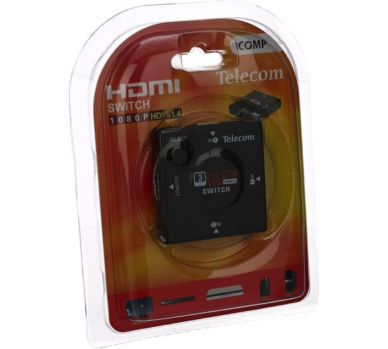 Переключатель Telecom, HDMI 3 =1 TTS6030