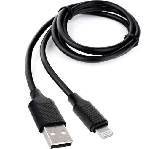 Кабель для Apple Cablexpert, AM/Lightning, длина 1м, черный CCB-USB-AMAPO2-1MB