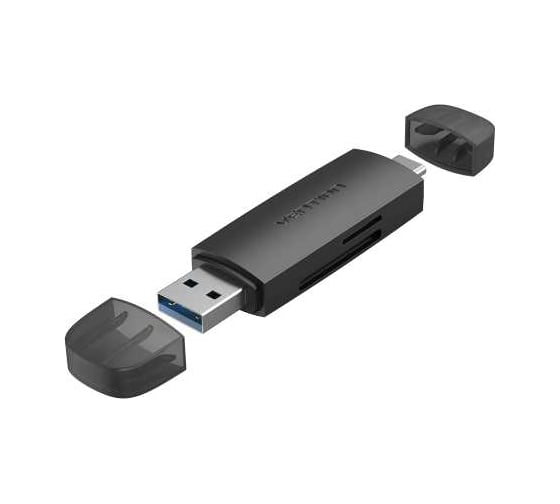 Картридер VENTION USB 3.0 A+C (SD+TF) Черный CLKB0