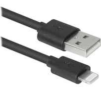 USB-кабель DEFENDER ACH01-03BH черный, USB AM -Lightning, 1м 87478