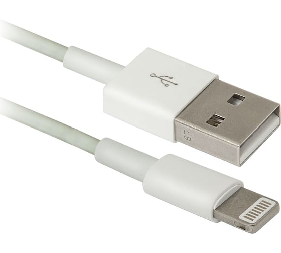 USB кабель DEFENDER ACH01-03H USB AM -Lightning M, 1м пакет 87470 1