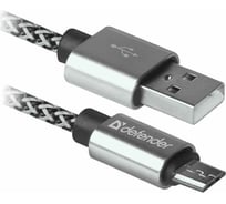 USB-кабель DEFENDER USB08-03T PRO USB2.0 Белый, AM-MicroBM, 1m, 2.1A 87803