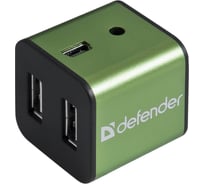 Универсальный USB-разветвитель DEFENDER Quadro Iron USB2.0, 4 порта, корпус - алюминий 83506