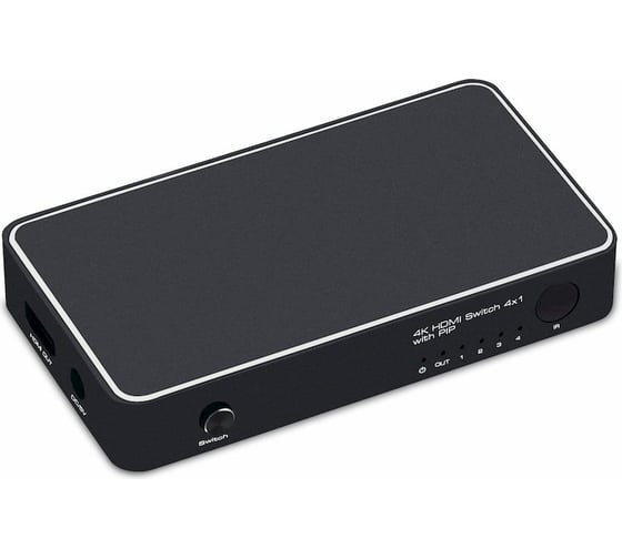 Переключатель GCR HDMI 4x1 Greenline, пульт ДУ VIVv4I01A 1