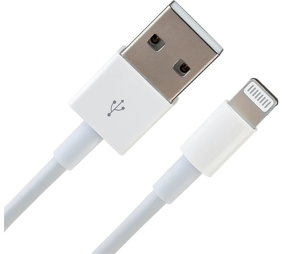 Кабель Perfeo USB A вилка - Lightning вилка, 2.4A, белый, длина 1 м., бокс (I4330) 30018731 1