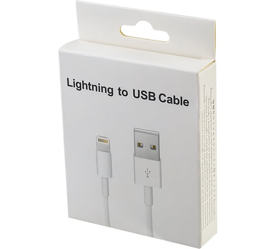 Кабель Perfeo USB A вилка - Lightning вилка, 2.4A, белый, длина 1 м., бокс (I4330) 30018731