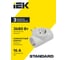 Тройник IEK STANDARD Т-01/03 3 места с заземлением 16А белый 050662 2