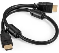 Кабель ExeGate HDMI EX-CC-HDMI2-0.5F 19M/19M, v2.0, 0,5м, 4K UHD, Ethernet, ферритовые кольца, позолоченные контакты 287721