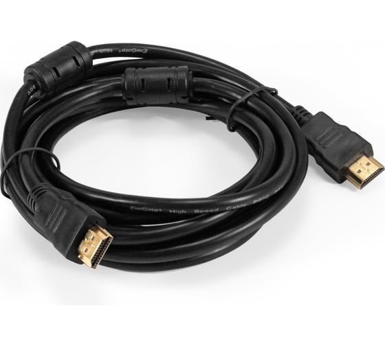 Кабель ExeGate HDMI EX-CC-HDMI-3.0F 19M/19M, 3м, v1.4b, ферритовые кольца, позолоченные контакты 294690