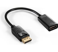 Кабель-переходник ExeGate DisplayPort-HDMI EX-DPM-HDMIF-0.2 20M/19F, DP1.2 4K 60Hz, 0,2м 294707