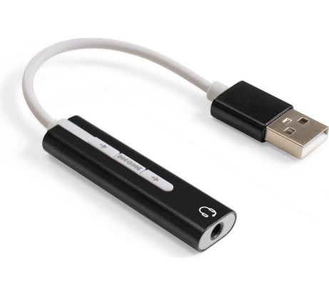 Кабель-адаптер ExeGate для подключения телефонной гарнитуры к порту USB EX-AU-04B внешняя звуковая карта USB, 1x Jack3.5 F 4-контакта , кнопки: volume +, vo 296332