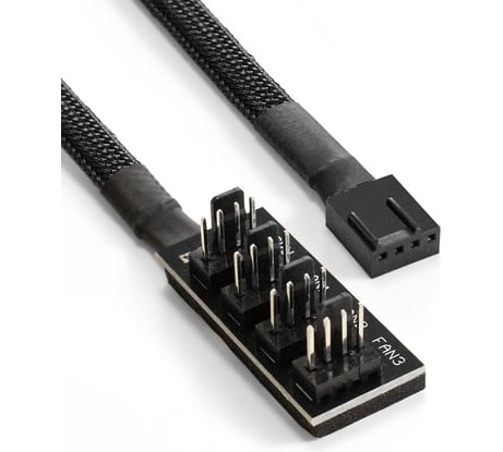Разветвитель питания ExeGate с 4pin материнской платы на 1 CPU кулер и 3 корпусных вентилятора EX-CC-4p4xF 4pin F/4x4pinM 294793