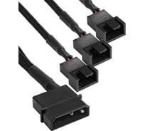 Разветвитель питания ExeGate для корпусных вентиляторов EX-CC-PSU-3xF Molex/3x3/4pin, все разъемы имеют 2 контакта 294791