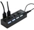 Разветвитель Gembird USB2.0 4хUSB, блок питания 2А, подсветка и выкл, кабель USB 55см, черный, UHB-U2P4-02A 3