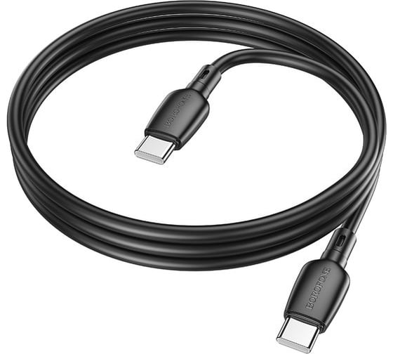 Кабель Type-С Borofone BX93 Super power Type-C - Type-С, 1 метр, 60W, 3A, ПВХ, черный 23752-BX93ttBK