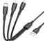 USB-кабель Borofone 3-в-1 BX71 AM-8pin, microBM, Type-C, 1 метр, 2A, ПВХ, черный 23752-BX71itmBK 1