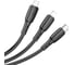 USB-кабель Borofone 3-в-1 BX71 AM-8pin, microBM, Type-C, 1 метр, 2A, ПВХ, черный 23752-BX71itmBK 2
