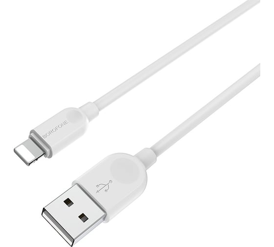 USB-кабель Borofone BX14 LinkJet AM-8pin 2 метра, 2.4A, ПВХ, белый 23752-BX14iW2