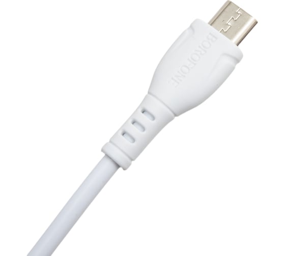 USB-кабель Borofone BX51 AM-microBM, 1 метр, 2.4А, пластик, белый 23752-BX51mW