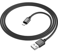 USB-кабель Borofone BX87 Sharp AM-8pin, 1 метр, 2.4A, нейлон, черный 23752-BX87iBK