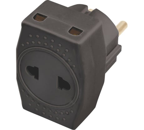 Сетевой 3-местный компактный разветвитель STEKKER без заземления, ADP10-16-20, черный 39295