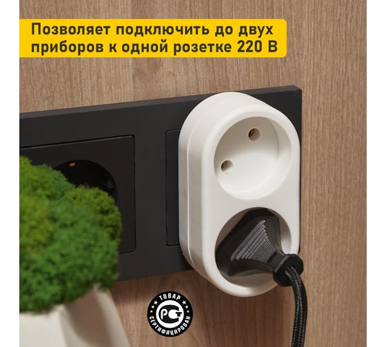 Электрический двойник REXANT 6 А 11-1074