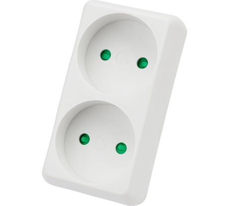 Разветвитель Navigator 94 671 NAD-L-2X-C-WH 2 гнезда без заземления 94671