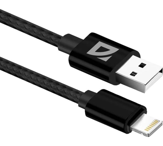 USB кабель Redragon DEFENDER F85 Lightning, black, 1м, 1.5А,нейлон,пакет 87101BLA