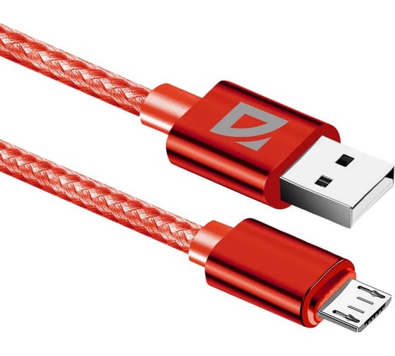 USB кабель Redragon DEFENDER F85 Micro, red, 1м, 1.5А,нейлон,пакет 87102RED
