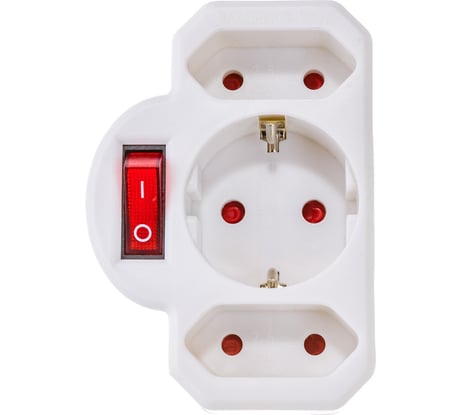 Разветвитель Navigator 94 698 NAD-3-R2F-WH 3 гнезда в ряд, 1 гнездо с заземлением, 2 гнезда без заземления 94698