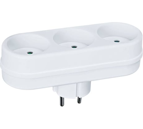 Разветвитель Navigator 94 697 NAD-L-3X-WH 3 гнезда в ряд, без заземления 94697